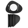 thumbnail image 1 of 4 Pcs Manteles Individuales de Cuero Sintético para Mesa de Cena, Manteles en Forma de Gota Resistentes al Calor (Negro), 1 of 5