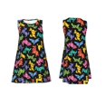 thumbnail image 7 of Wukai Colorful Geometric Dog Print Women's Sleeveless Dress, Loose Fit Casual Dress for Women, Comfortable Sleeveless Summer Dress, 7 of 7