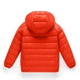 thumbnail image 5 of fnnxnal Kids Cotton Puffer Jacket 6-7T Orange - Hooded Full Zip, Lightweight Winter Coat for Juniors, Affordable Warm Outerwear, 5 of 7