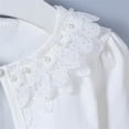 thumbnail image 6 of 2-9 Years Girls Lace Shrug Cardigan,Girls Shrug Bolero,Baby Girls Lace Bolero Cardigan Shrug, Long Sleeve Pearl Buckle Bolero Dress Cover Up for Bolero for Gir, 6 of 7
