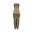 thumbnail image 2 of Vestido PORRCEY Hot Drilling Craft con hombros descubiertos, beige, XL, 2 of 6