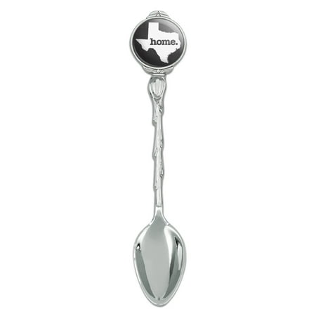 

Texas TX Home State Textured Dark Gray Grey Officially Licensed Novelty Collectible Demitasse Tea Coffee Spoon