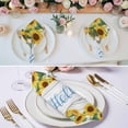 thumbnail image 3 of Sunflowers Cloth Napkins, Yellow Flowers Summer Botanical Pastoral Wooden Washable and Reusable Dinner Napkins Set of 4, Table Napkin for Kitchen Party Birthday Wedding Hotel Housewarming 20"x20", 3 of 9