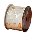 thumbnail image 4 of Cinta navideña decorativa de 9,1 m, multiusos, para manualidades navideñas, con alambre Beige A, 4 of 9
