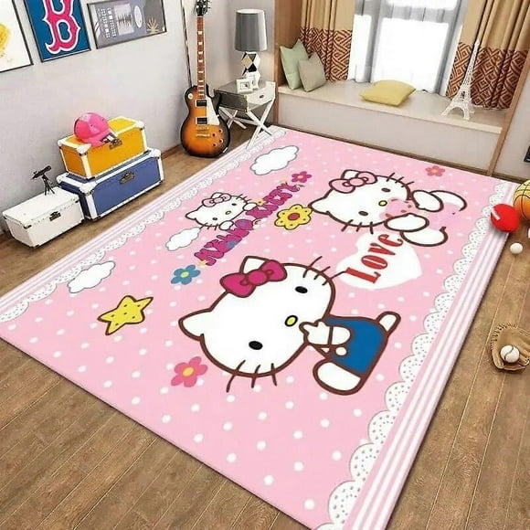 100cm*200cm Cartoon Anime Sanrio Carpet Kawaii Hello Kitty Lounge Rug Living Room Large Area Carpet Girls Bedroom Desk Chair Mat Home Decor