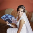 thumbnail image 5 of Unique Bargains Ancient Style Folding Fan 1Pc Blue [Tapestry of Exquisite Floral Print], 5 of 5