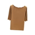 thumbnail image 2 of ALLLIST Womens Tops Clearance Under $10 Yellow Solid 3/4 Sleeve Scoop Neck T-Shirts Women's Blouse, 2 of 6