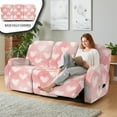 thumbnail image 3 of COEQINE Reclining Sofa Cover Universal 3 Seater Stretch Sofa Recliner Cover 8 Pieces Recliner Couch Slipcover Polyester Furniture Protector for Valentines Day Decor for Kids, Pets, Pink Heart, 3 of 8