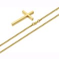 thumbnail image 1 of Collar con cruz de acero de titanio europea y americana para hombres y mujeres, accesorios de hip hop, colgante con letras, accesorios colgantes versátiles, 1 of 6