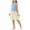 Blue 2, variant on HAOTAGS Girls Dresses,Cap-Sleeve Pocket Shift Boho Mini Sleeveless Summer Flutter Dress Khaki 6-7