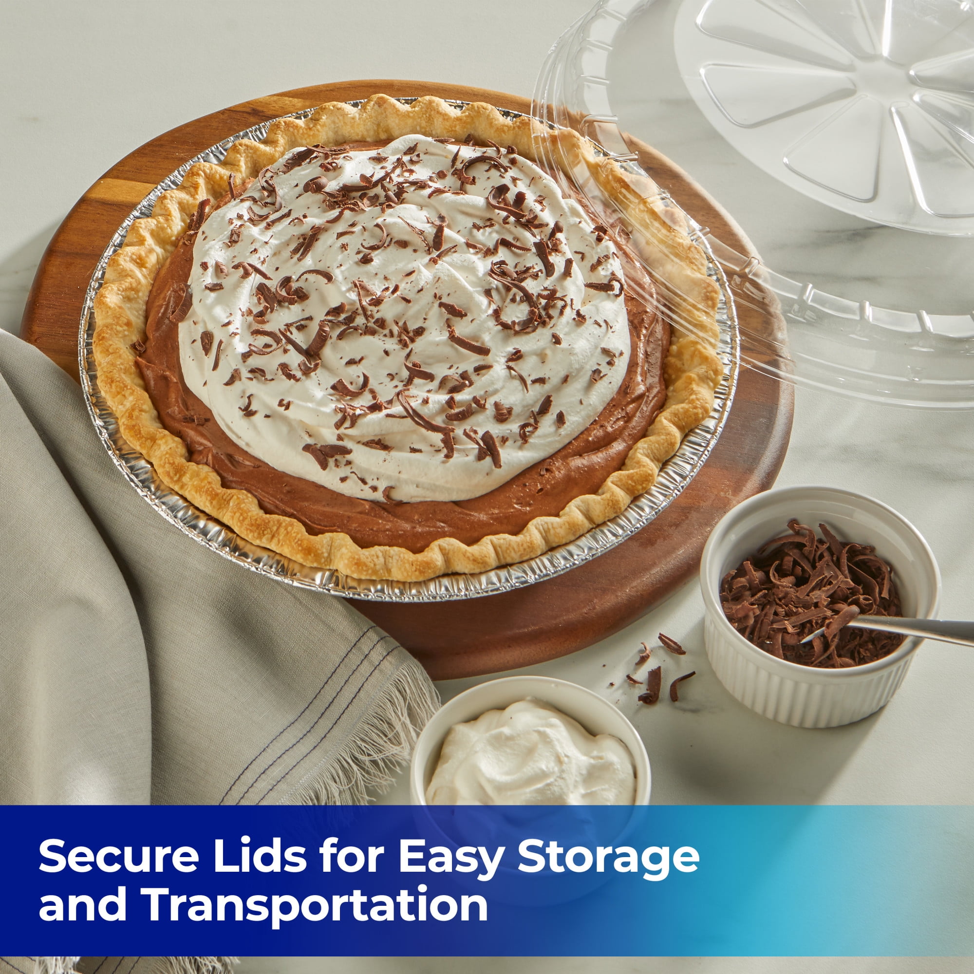 EZ Foil Pie Pans with Lids, Round, 10 Inch, 2 Count