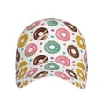 thumbnail image 2 of Kdxio Unisex Colorful Donuts Pattern Baseball Cap Unisex Washed Classic Adjustable Hat, 2 of 8