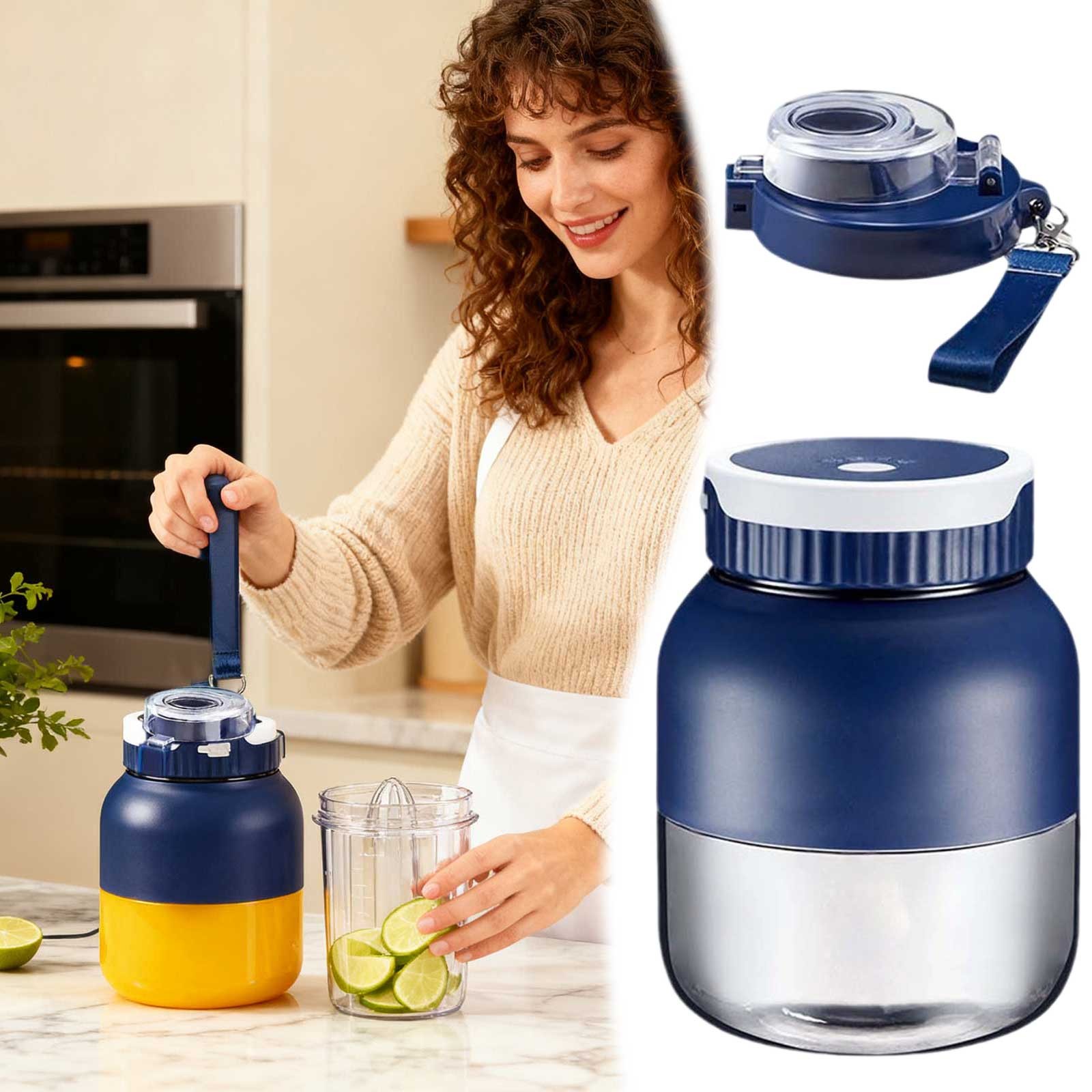 Portable Mini Food USB C Rechargeable Personal Smoothie Maker With Travel Lid Dishwasher Safe Cup For Effortless Mixing