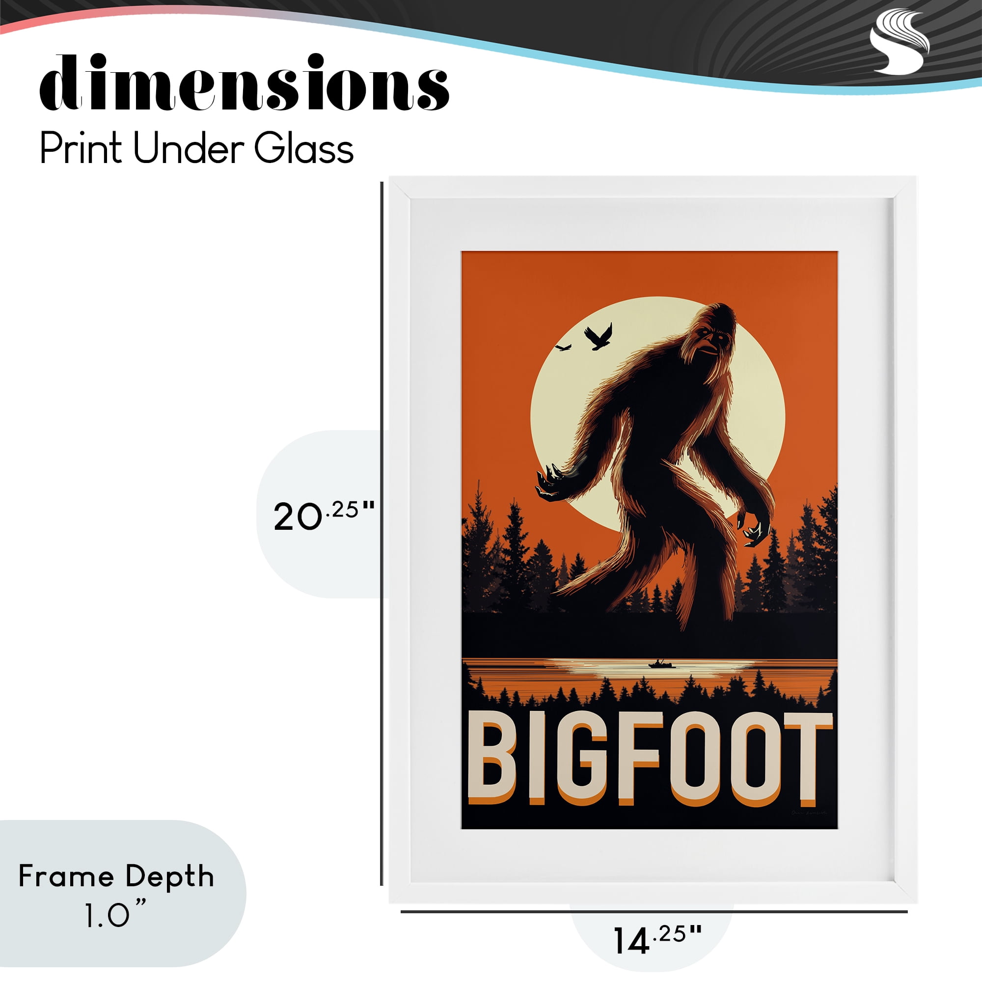 Stupell Industries Mythical Creature Lake Front White Framed Print Under Glass, design by Omar Escalante