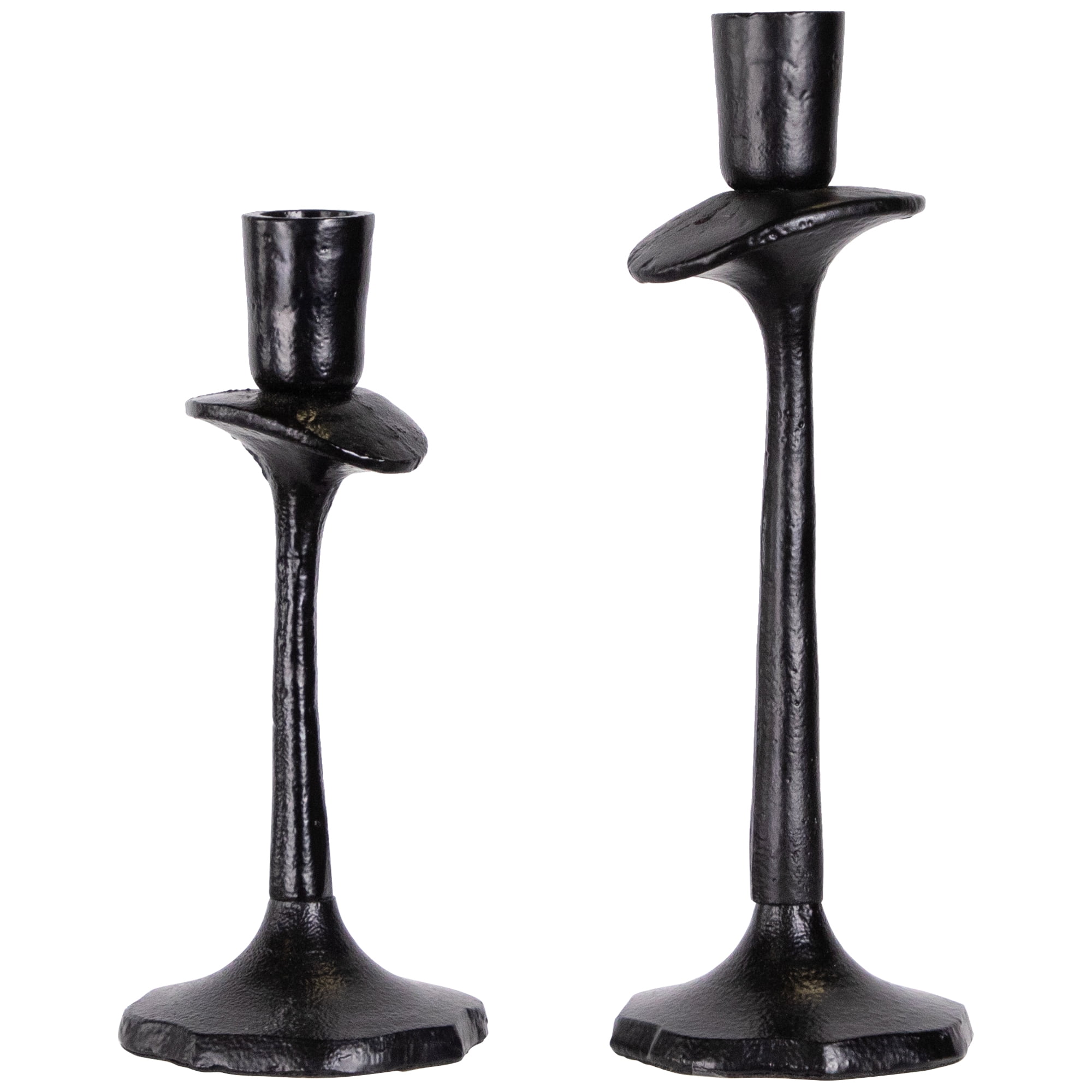 Northlight Taper Candle Holders with Scalloped Base - 9.5" - Set of 2
