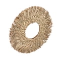 thumbnail image 4 of Espejo colgante de paja trenzada, decoración de estilo nórdico retro, espejo de tocador redondo tejido a mano, color natural, 4 of 14