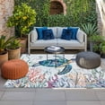 thumbnail image 2 of Teal Sea Turtle Coastal Outdoor Rug for Patio/Deck/Porch, Non-Slip Large Area Rug 3 x 5 Ft, Summer Beach Ocean Coral Indoor Outdoor Rugs Washable Area Rugs, Reversible Camping Rug Carpet Runner, 2 of 8