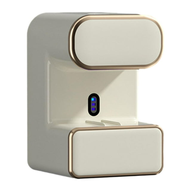 Dispensador automático de pasta de dientes, exprimidor de pasta de dientes de montaje en pared para adultos, accesorios de baño, colgador de cepillos Blanco con luz