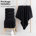thumbnail image 3 of Jessy Home 4 Pack Towel Set Oversized Bath Sheet Towels 600 GSM Ultra Soft Black Bath Towels, 3 of 8