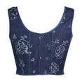 thumbnail image 4 of qolati Renaissance Corset Tops for Women Vintage Lace Up Overbust Floral Bustier Bodice Medieval Gothic Boned Bodyshaper Blue M, 4 of 9