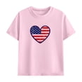 thumbnail image 4 of ITSAME Girls Outfit Sets Patriotic Print Cotton T-Shirt and Shorts 4th of July Casual Clothes 2-Piece Pink Size 9, 4 of 9