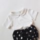 thumbnail image 1 of Body coreano de verano para mujer, camiseta de manga corta con cuello redondo, pantalones versátiles de media manga, pantalones grandes de pan de PP, traje para niños, 1 of 5