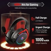 Ozeino Wireless Gaming Headset, 7.1 Surround Sound, 2.4GHz Wireless Gaming Headphones with Detachable Noise-Canceling Mic for PS5, PS4, PC, Laptop