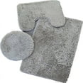 thumbnail image 4 of Nvzi Bathroom Mats, Contoured Floor Mats and Bathroom Covers with Rubber Backing 3-Piece Set Solid Color (Gray Purple), 4 of 4