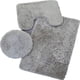thumbnail image 4 of Granjero Gordo Juego de 3 alfombrillas de baño, alfombrillas contorneadas y fundas de baño con respaldo de goma, color gris, 4 of 5