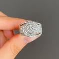 thumbnail image 4 of Mens Zircon Stone Copper Ring Geometric Design Fashion Jewelry Accessory For Everyday Streetwear Modernist Line, 4 of 8