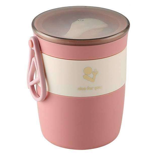 Pisexur Batería de cocina Nueva taza de sopa de acero inoxidable con aislamiento, taza de agua sellada, olla de sopa personalizada, taza con asa de regalo para la cocina del hogar