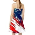 thumbnail image 4 of Independence Day Themed Bandeau Dress for Women, Sleeveless Flowy Tank Dress with Vibrant Print, Perfect for Beach Bonfires and Family BBQs,Vermilion M, 4 of 4