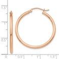 thumbnail image 3 of 14K Rose Gold Earring Hoop Women'S 30 mm Polished 2Mm Lightweight Tube Earrings, 3 of 3