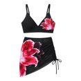thumbnail image 5 of Cute Tankinis Swimsuit Y2k Floral Set for Women Vintage Whimsy Beach Swimsuit 2 Pieces Swimwears Sets (Black XL), 5 of 5