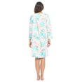 thumbnail image 4 of Casual Nights Women's Floral Snap Front Flannel Duster Long Sleeve Lounger Dress, 4 of 5