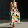thumbnail image 4 of Zpzdpjkx Women's Summer Boho Floral Tank Dress Lightweight Button Front Pocketed Casual Loose Beach Maxi Dress Multicolor 3XL, 4 of 9