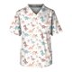 thumbnail image 1 of Men's Printing Short Sleeve V-neck Working Blouse Chest Pocket Carer Top, 1 of 3