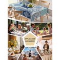 thumbnail image 5 of Bohemia Floral Table Cloth, Waterproof Tablecloth for Rectangle Tables, Retro Mediterranean Texture Patchwork Blue Reusable Washable Fabric Table Cover for Restaurant Kitchen Dining Tables 52"x70", 5 of 9