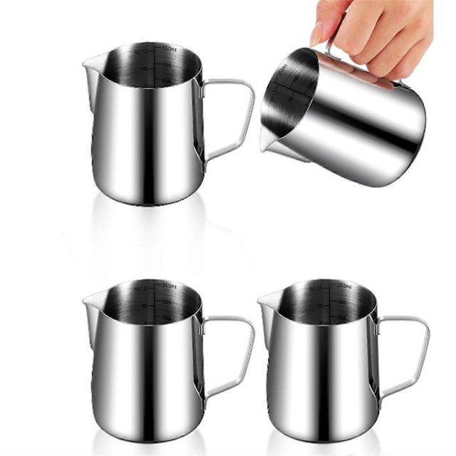 4 Pcs Milk Frothing Pitcher Espresso Steaming Pitchers 12 Oz