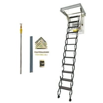 9.84ft Attic Pull Down Ceiling Ladder Stairs Folding Loft Ladder Stairs 12 Steps 600lbs Capacity Carbon Steel Chocolate