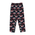 thumbnail image 4 of Xecao Rose Flowers Women's Straight Lounge Pajama Pants: The Epitome of Relaxed Sleepwear, 4 of 9