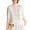 White, variant on Womens Summer Tops Casual Embroidery Crew Neck 3/4 Sleeve Blouses Boho Floral Cotton Blend Top