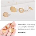 thumbnail image 3 of Brass Stud Earring Findings with Loop Long-Lasting Plated Real 18K golden Plated 12~22.5x15~19mm Pin: 0.5mm 16pcs/box, 3 of 7