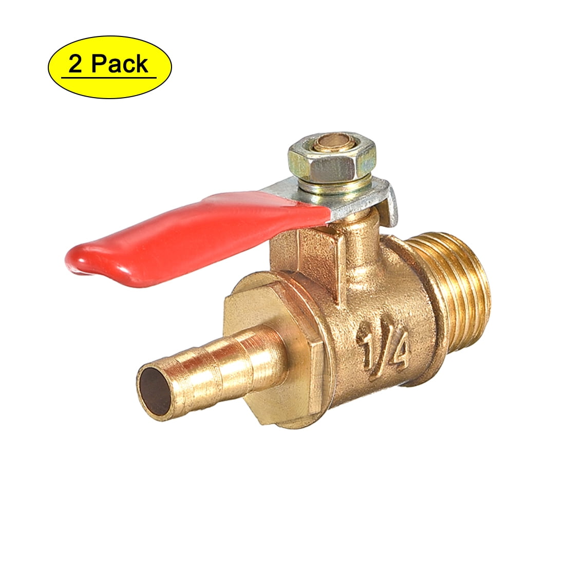 Brass Air Ball Valve Shut Off Switch G1/4 Male to 1/4" Hose Barb Pipe