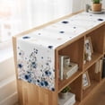 thumbnail image 6 of Table Runners 72 Inches Long Dress Scarves, Navy Blue Flowers Farmhouse Kitchen/Dining Table Runner, Coffee Tablerunners, Spring Floral Elegant Pastoral Watercolor 14x72 Inch, 6 of 9