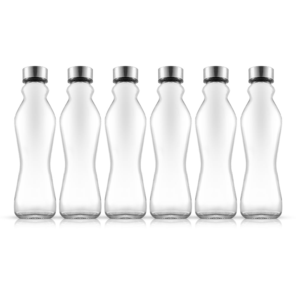 JoyJolt Spring 32 oz. Clear Glass Water Bottles with Stainless Steel Cap - ( Set of 2) JG10310 - The Home Depot
