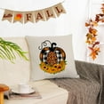 thumbnail image 4 of Set of 4 Fall Pillow Covers 18x18 Inch Thanksgiving Pumpkins Decor Throw Pillows Covers Autumn Gnomes Sunflower Decorative Home Outdoor Sofa Couch Pillow Cases for Fall Theme Decorations (18 by 18), 4 of 5