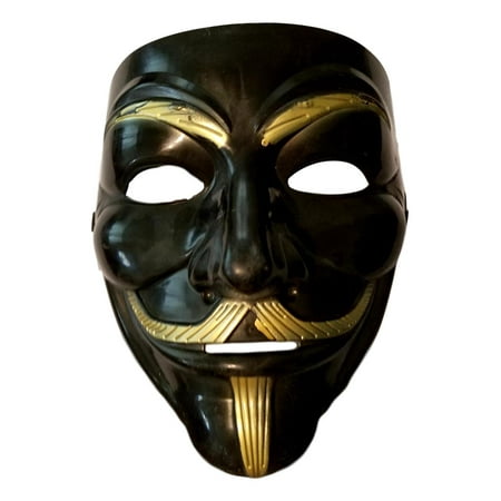 Black Gold Guy Fawkes Anonymous V for Vendetta Halloween Costume