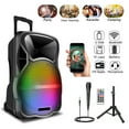 thumbnail image 2 of Lohoms 3000W Portable Bluetooth Speaker with Stand 12" Subwoofer Sound Party PA System Mic LED 16LBS, 2 of 10