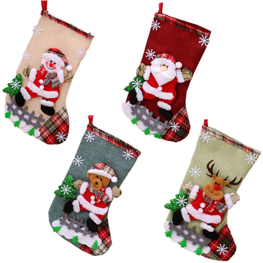 Christmas Hanging Stockings Large Decorative Boots Christmas Tree ...